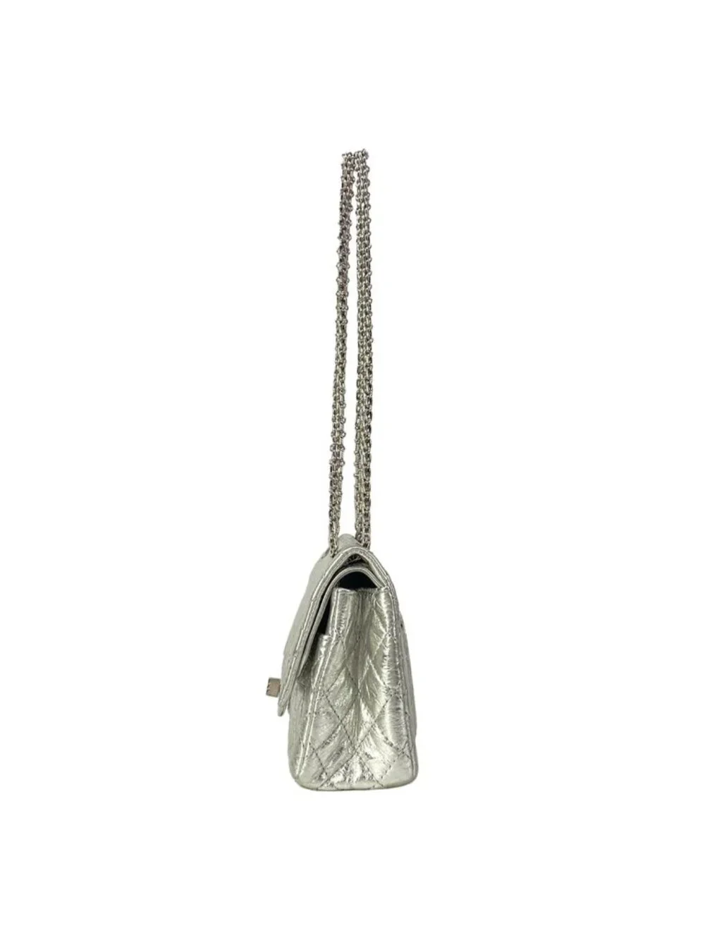Chanel Shoulder Bag 2.55 Quilted Silver Mademoiselle Chain Lambskin